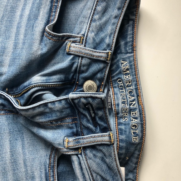 Dark + light blue Skinny American Eagle Jeans - Picture 5 of 5